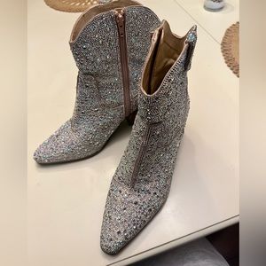 Betsey Johnson Glitter Cowgirl Ankle Boot, size 11. Only worn once!